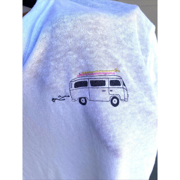 We The Free Short Sleeve White T-shirt Top XS X Small Bus Embroidery - Picture 3 of 5